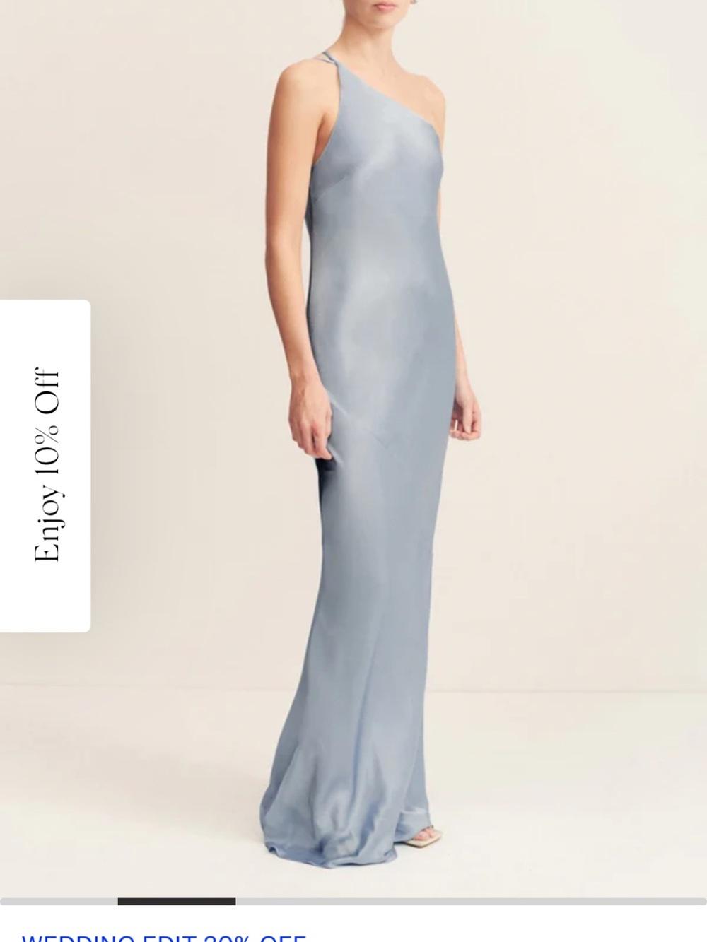 Shona Joy La Lune one shoulder cowl back maxi dress in powder blue size 0